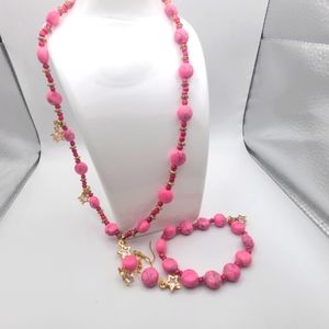 Jewelry set. Necklace, bracelet, and earrings. For women
